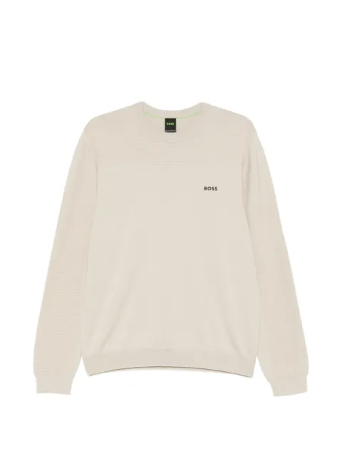 BOSS ribbed crew-neck sweater
