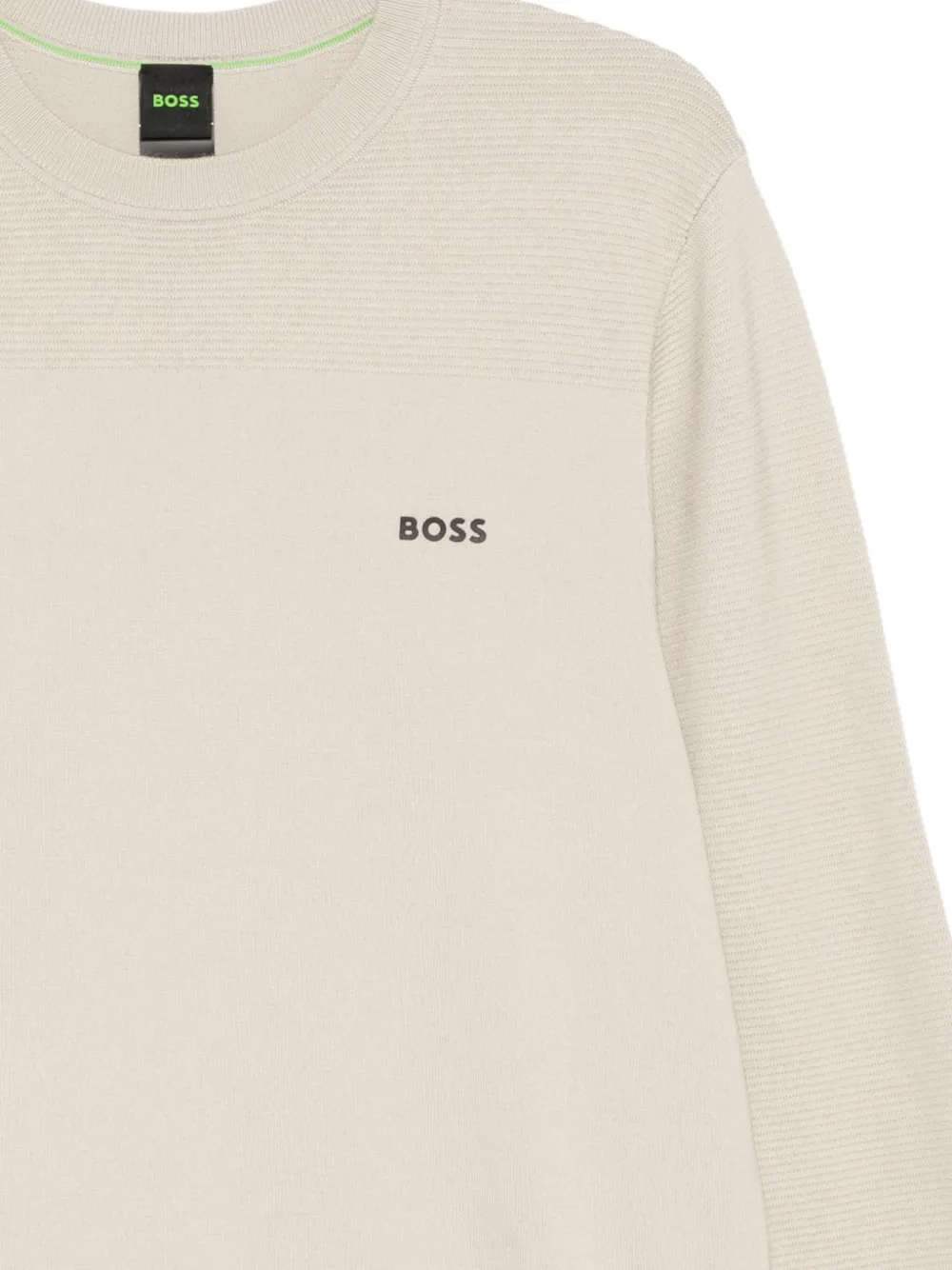  Boss Ribbed Crew-neck Sweater - Neutrals 