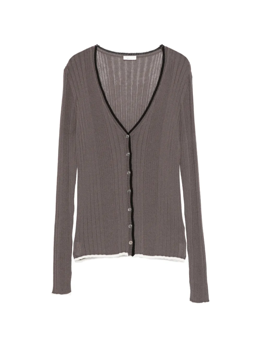 Roberto Collina V-neck ribbed cardigan - Grigio