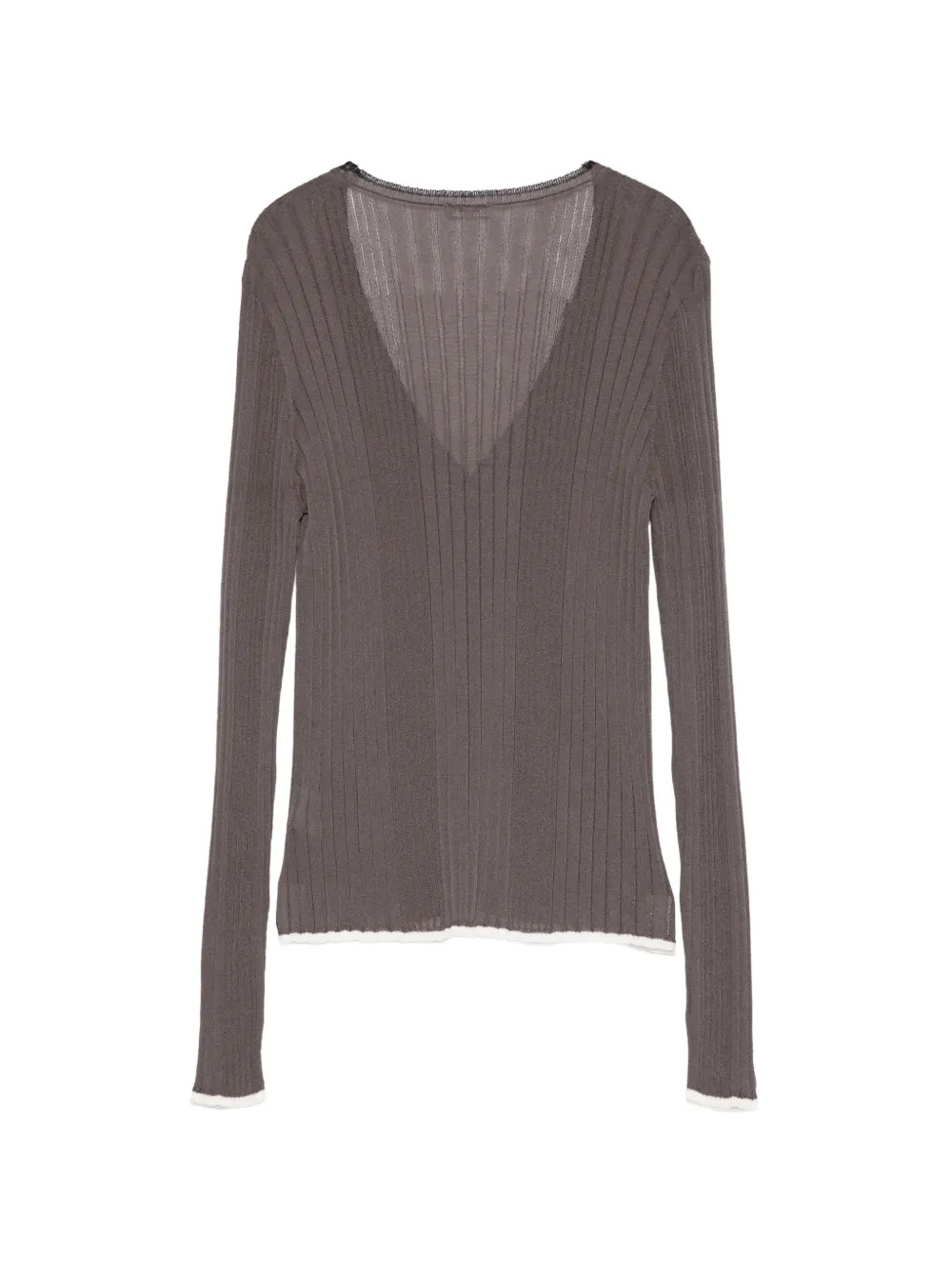 Roberto Collina Geribbeld vest Grijs