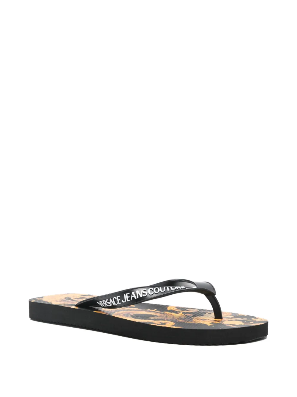 Versace Jeans Couture Teenslippers met logodetail Zwart
