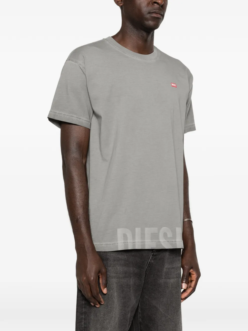 Diesel T-Norm-T7 T-shirt met logodetail Grijs