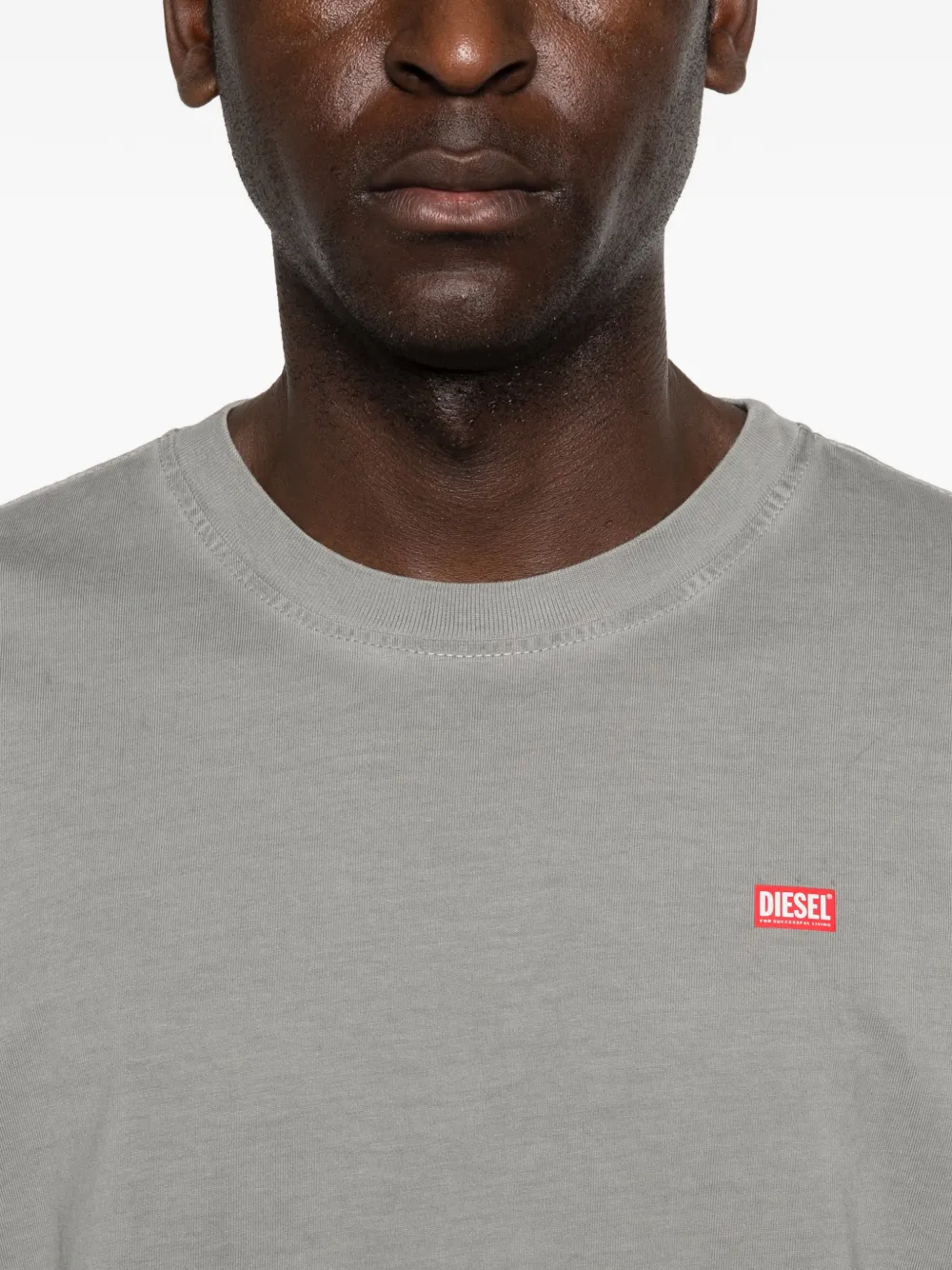 Diesel T-Norm-T7 T-shirt met logodetail Grijs