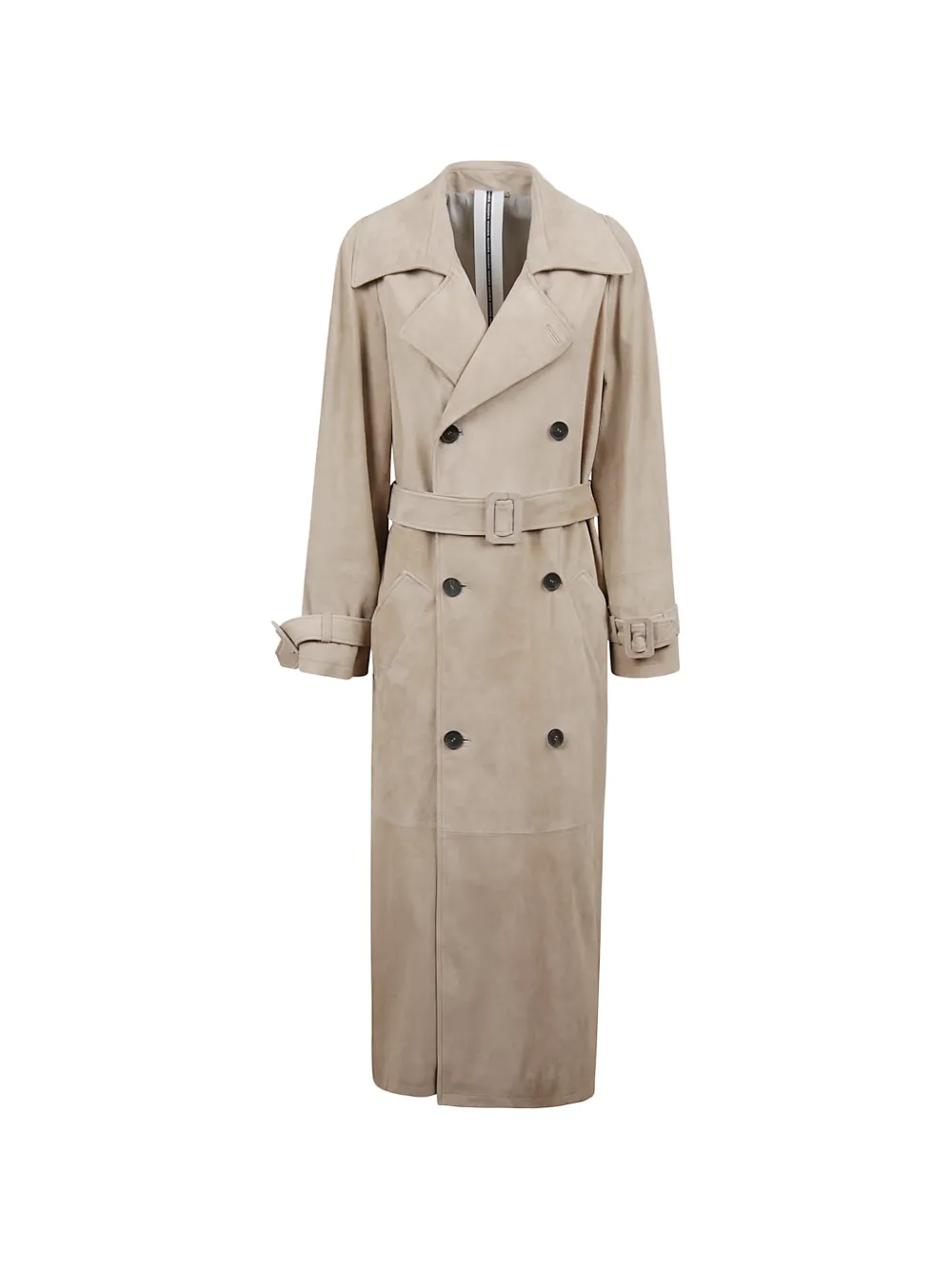 Sword double-breasted belted coat - Toni neutri