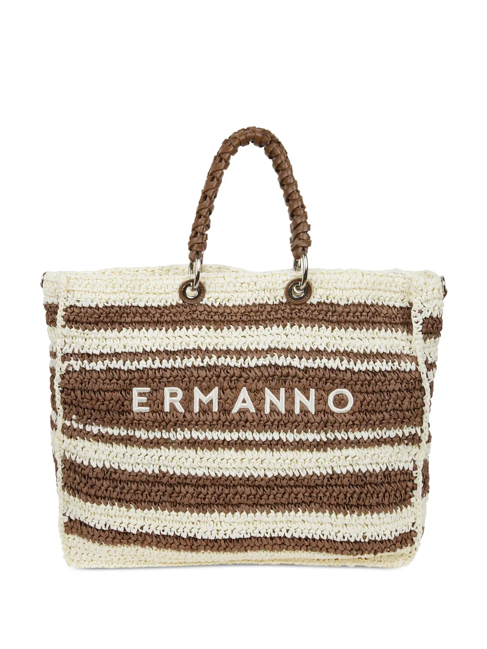 Ermanno Scervino striped tote bag - Toni neutri