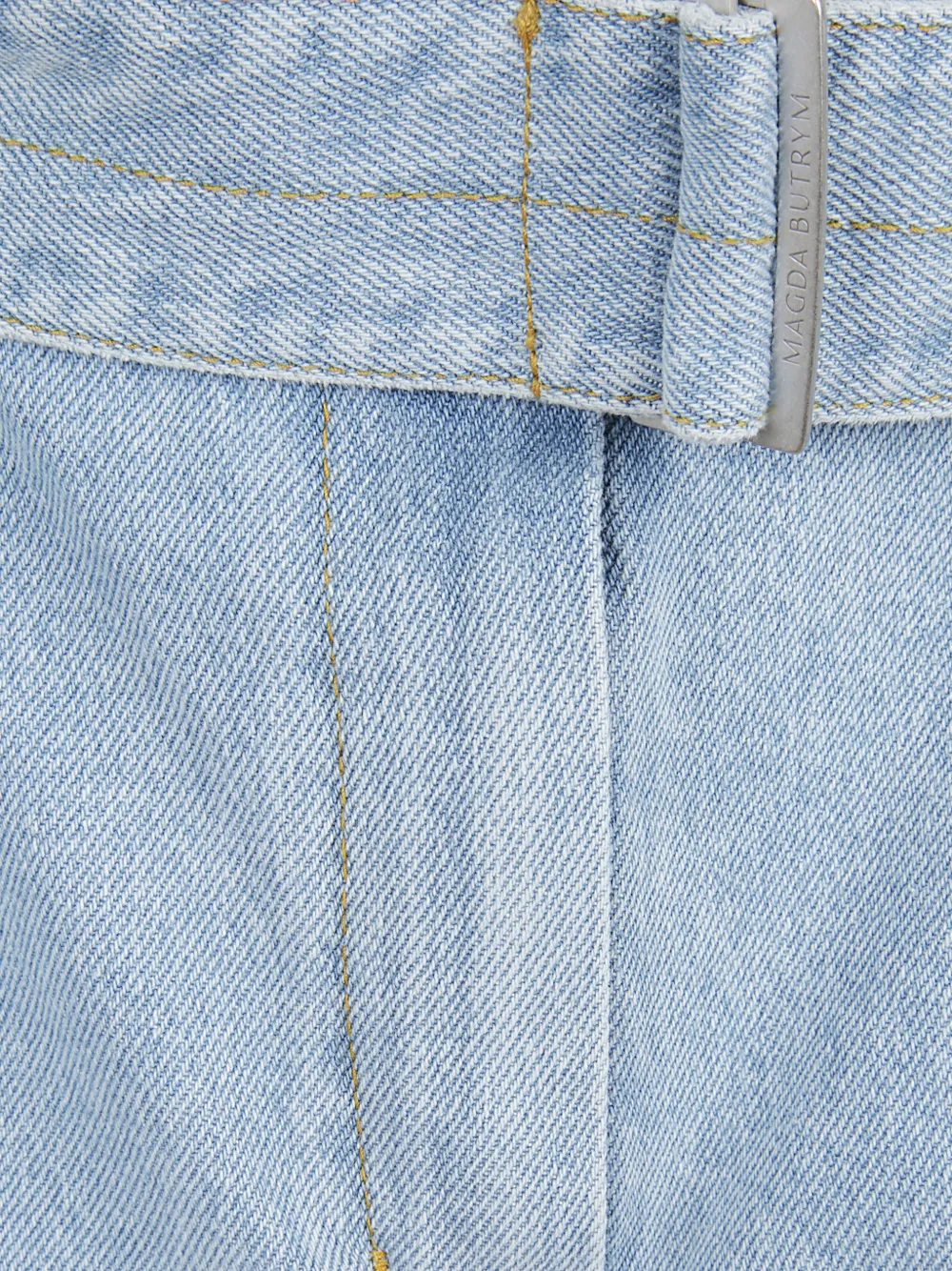  Magda Butrym Belt Denim Mini Shorts - Blue 