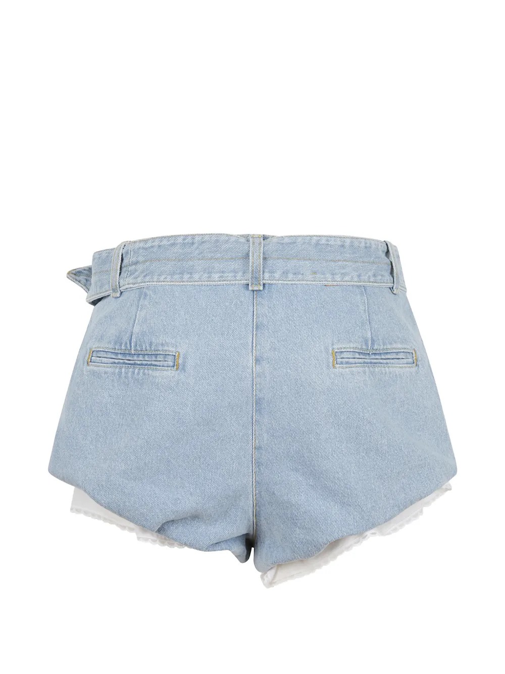  Magda Butrym Belt Denim Mini Shorts - Blue 