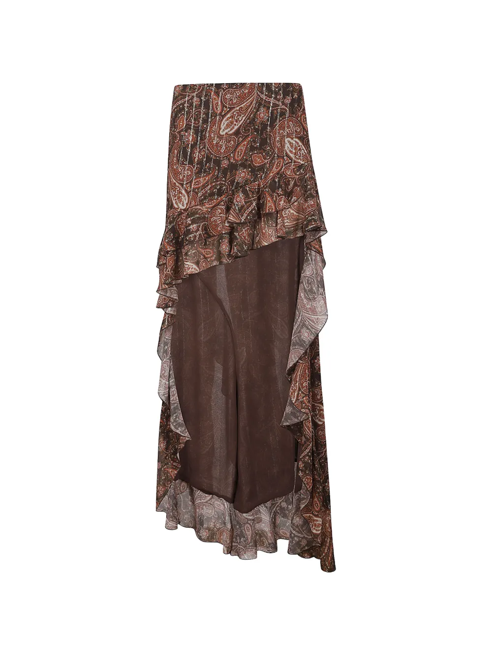 THE ANDAMANE Camelia ruffled maxi skirt - Braun