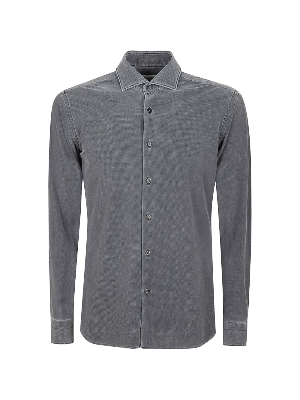 Tintoria Mattei piqué-weave long-sleeve shirt - Grigio