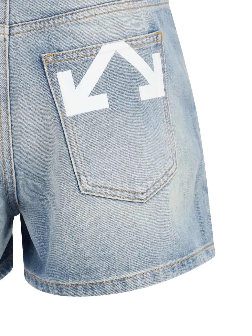 Off-White Doll gebleekte denim shorts Blauw