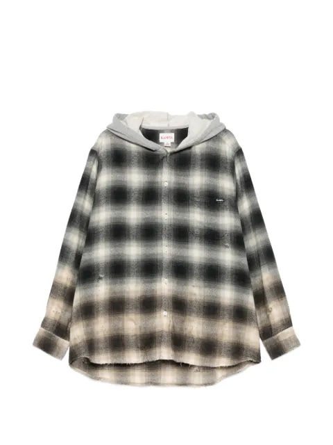 KAMIYA  hooded checked shirt