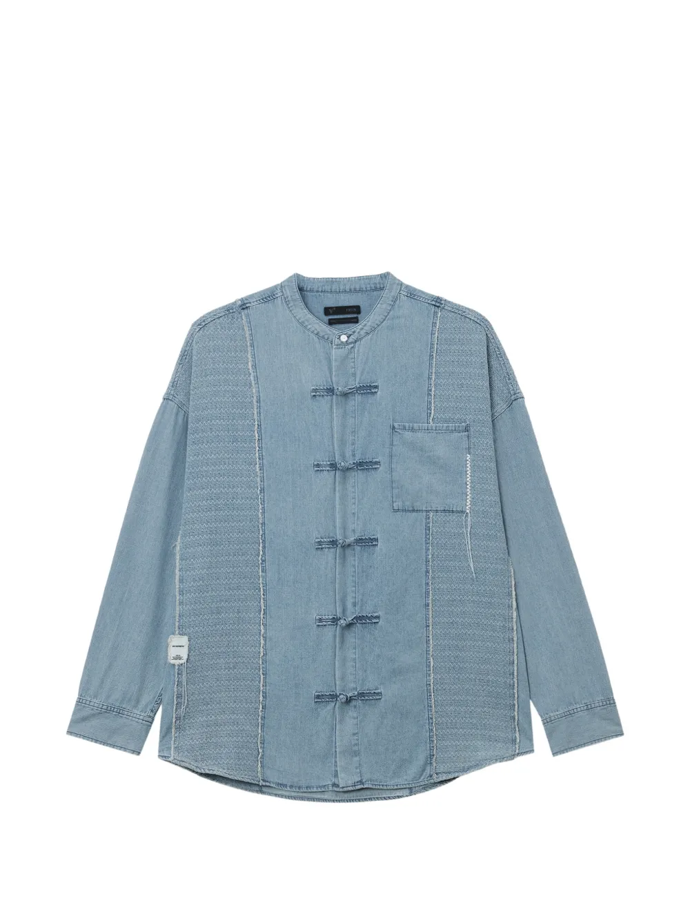 FIVE CM Camicia con colletto alla coreana - Blu