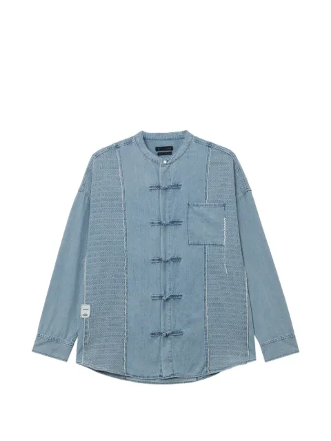 FIVE CM mandarin-collar pocket shirt