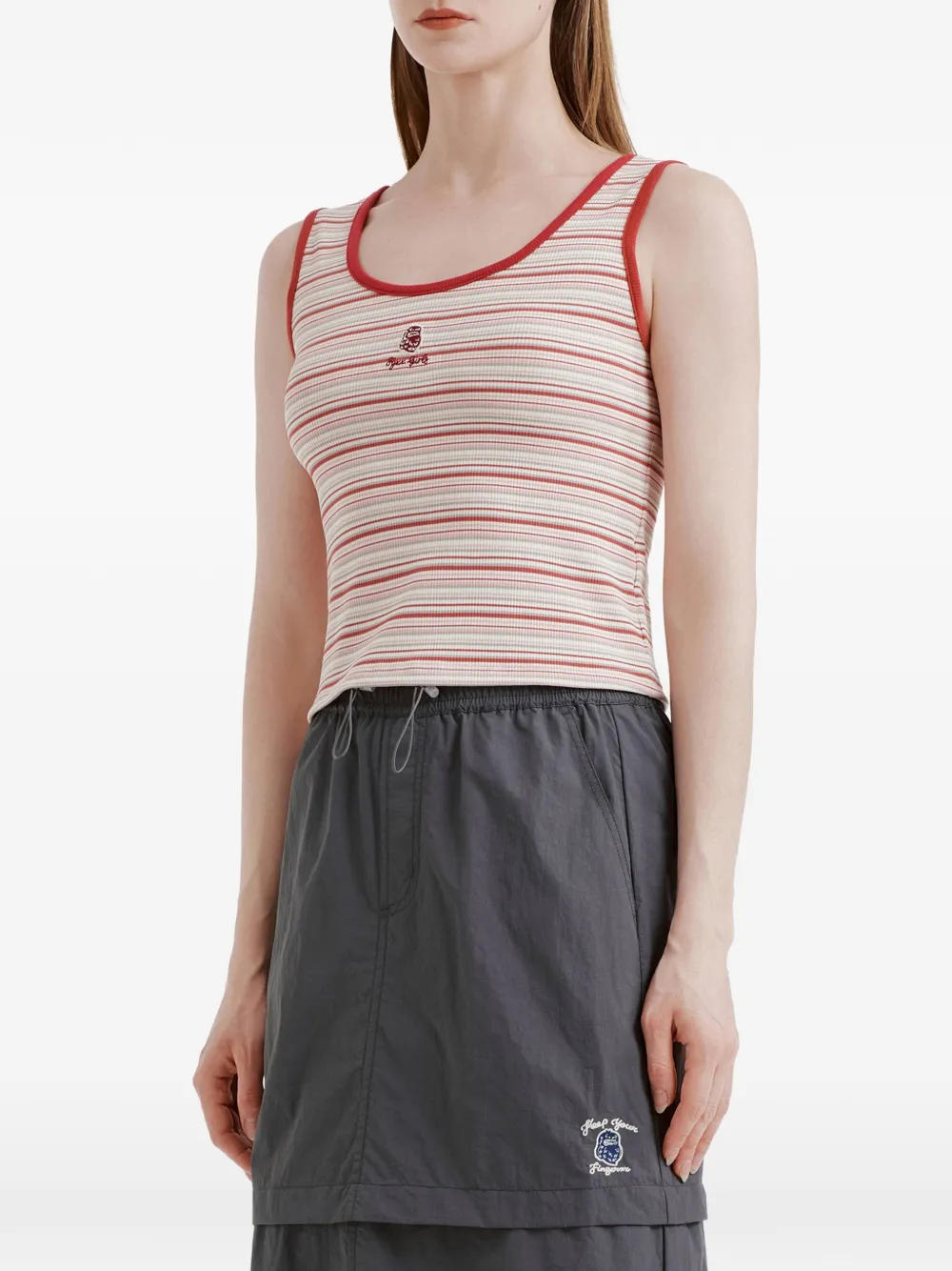 Fingercroxx Striped Buttoned Top - Neutrals 