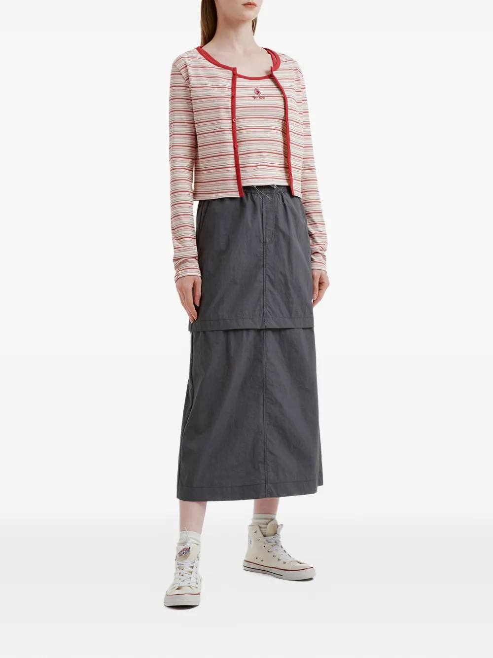  Fingercroxx Striped Buttoned Top - Neutrals 