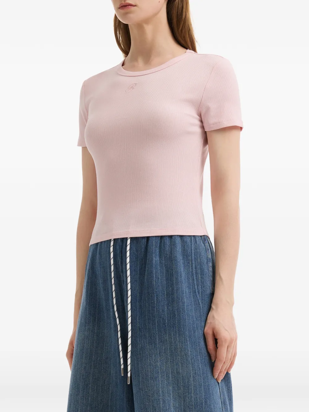 B+ab Ribbed Crew-neck T-shirt - Pink 