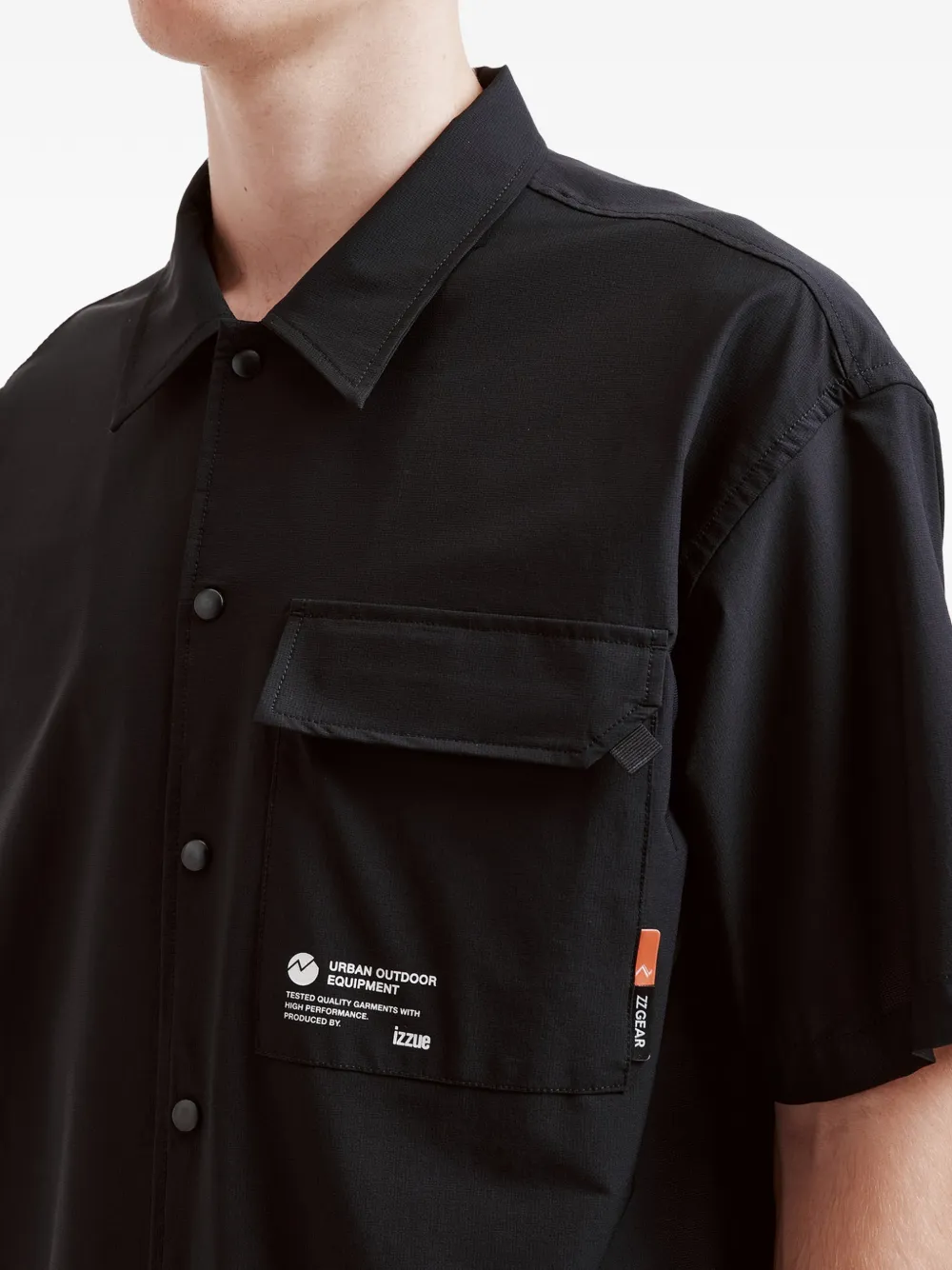 izzue Poloshirt met klepzak Zwart
