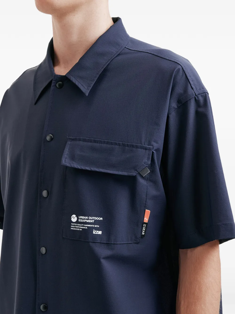 izzue Overhemd met korte mouwen en zak Blauw