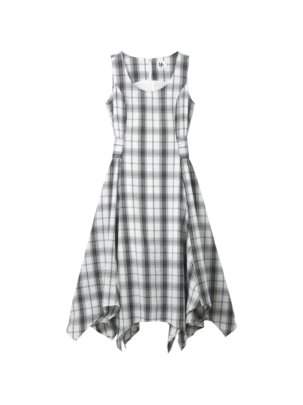 b+ab Abito a quadri con cintura - Bianco