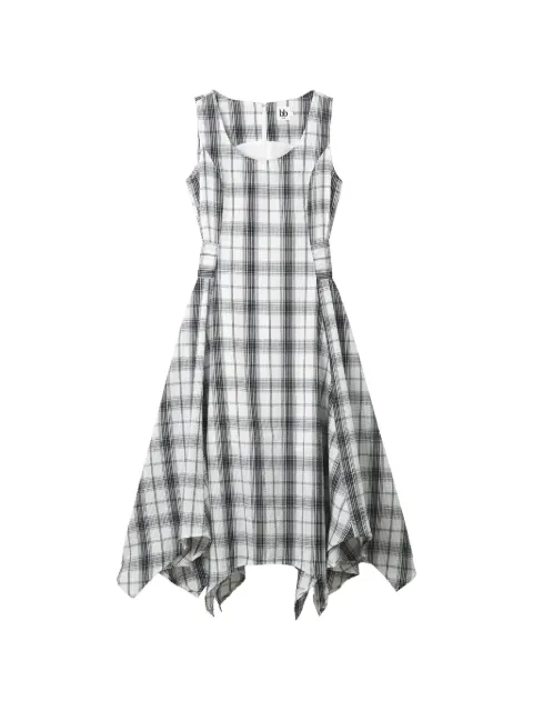 b+ab vestido con motivo de cuadros y cinturón