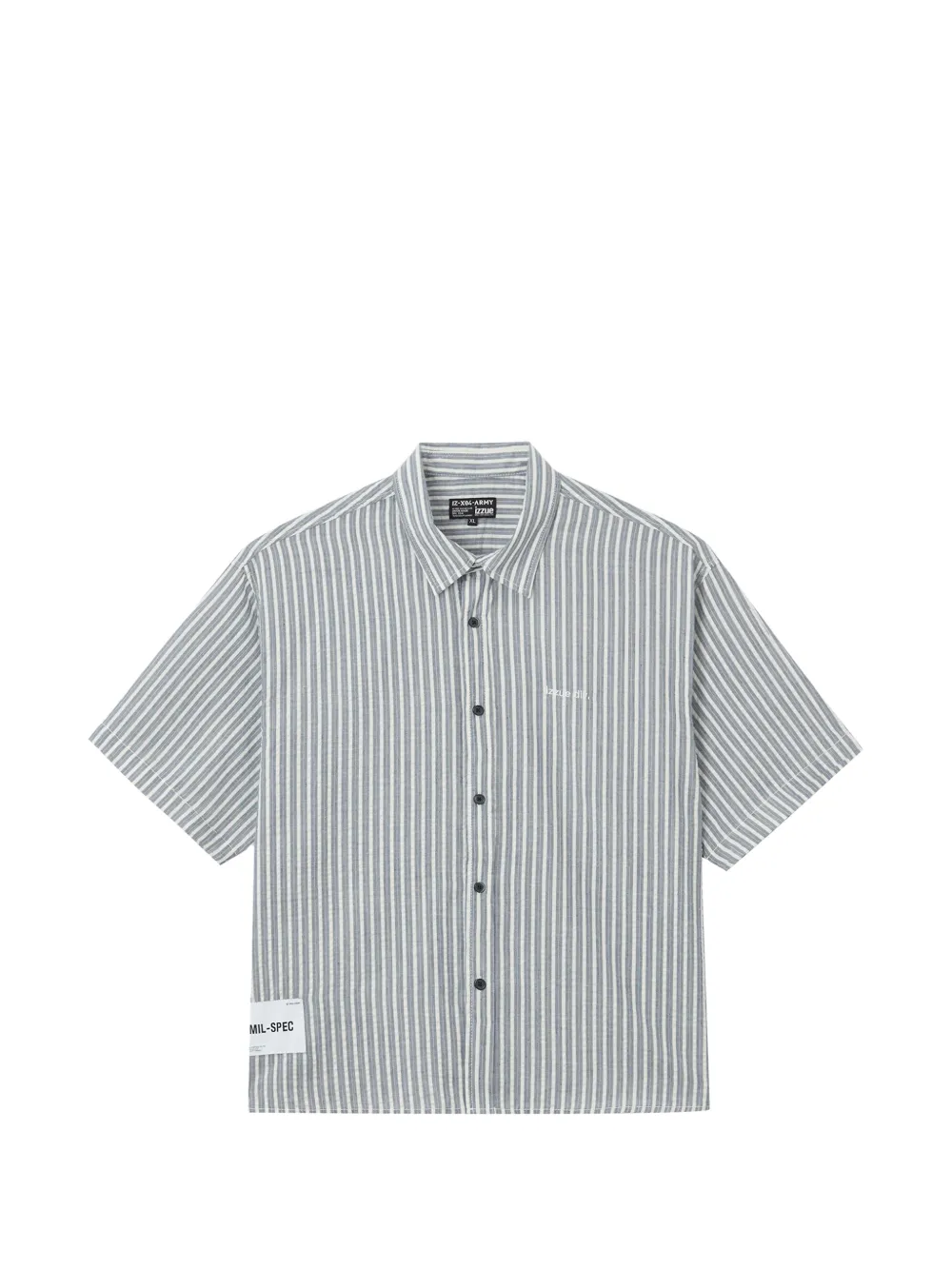 izzue striped button-fastening shirt - Blu