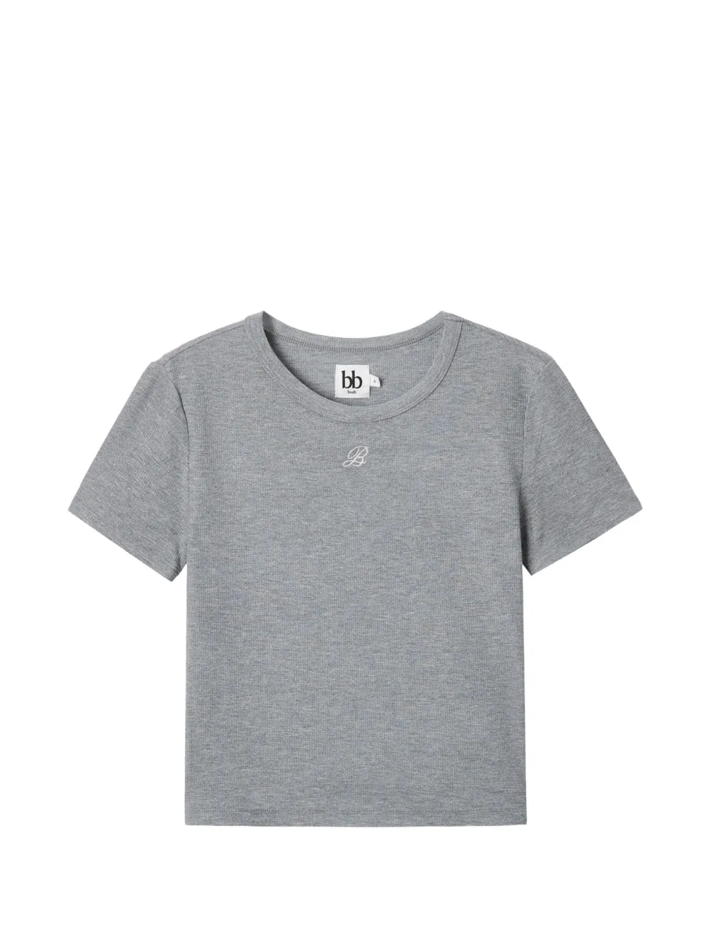 b+ab T-shirt a coste con logo - Grigio