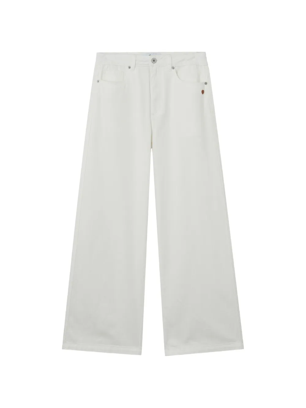 CHOCOOLATE Jeans a gamba ampia con design a cinque tasche - Bianco