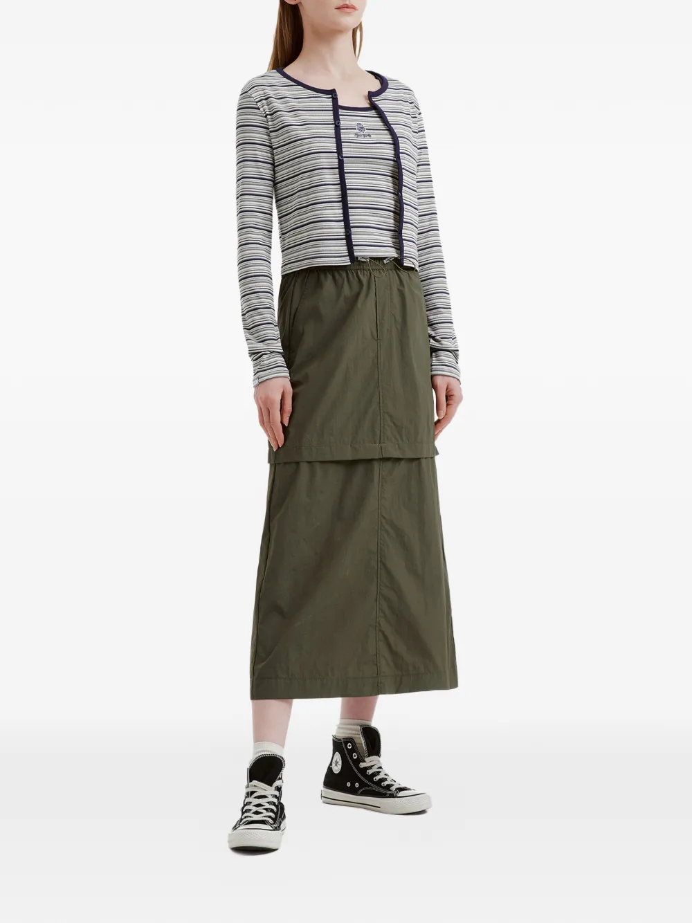  Fingercroxx Striped Buttoned Top - Blue 