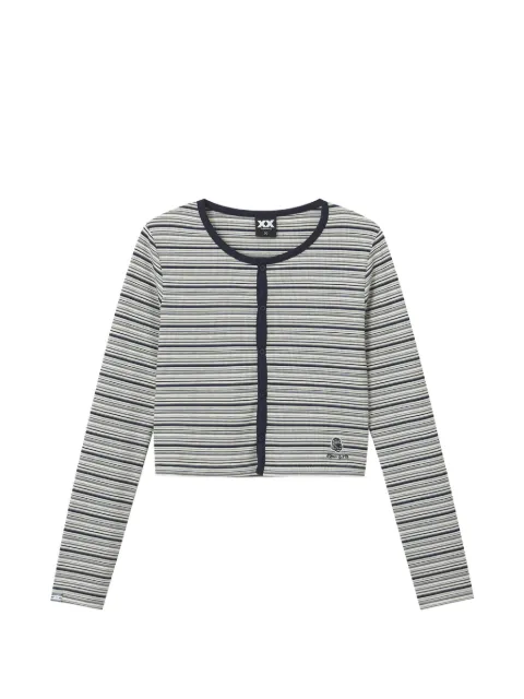 FINGERCROXX striped buttoned top