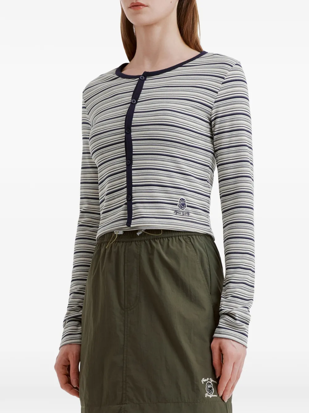  Fingercroxx Striped Buttoned Top - Blue 