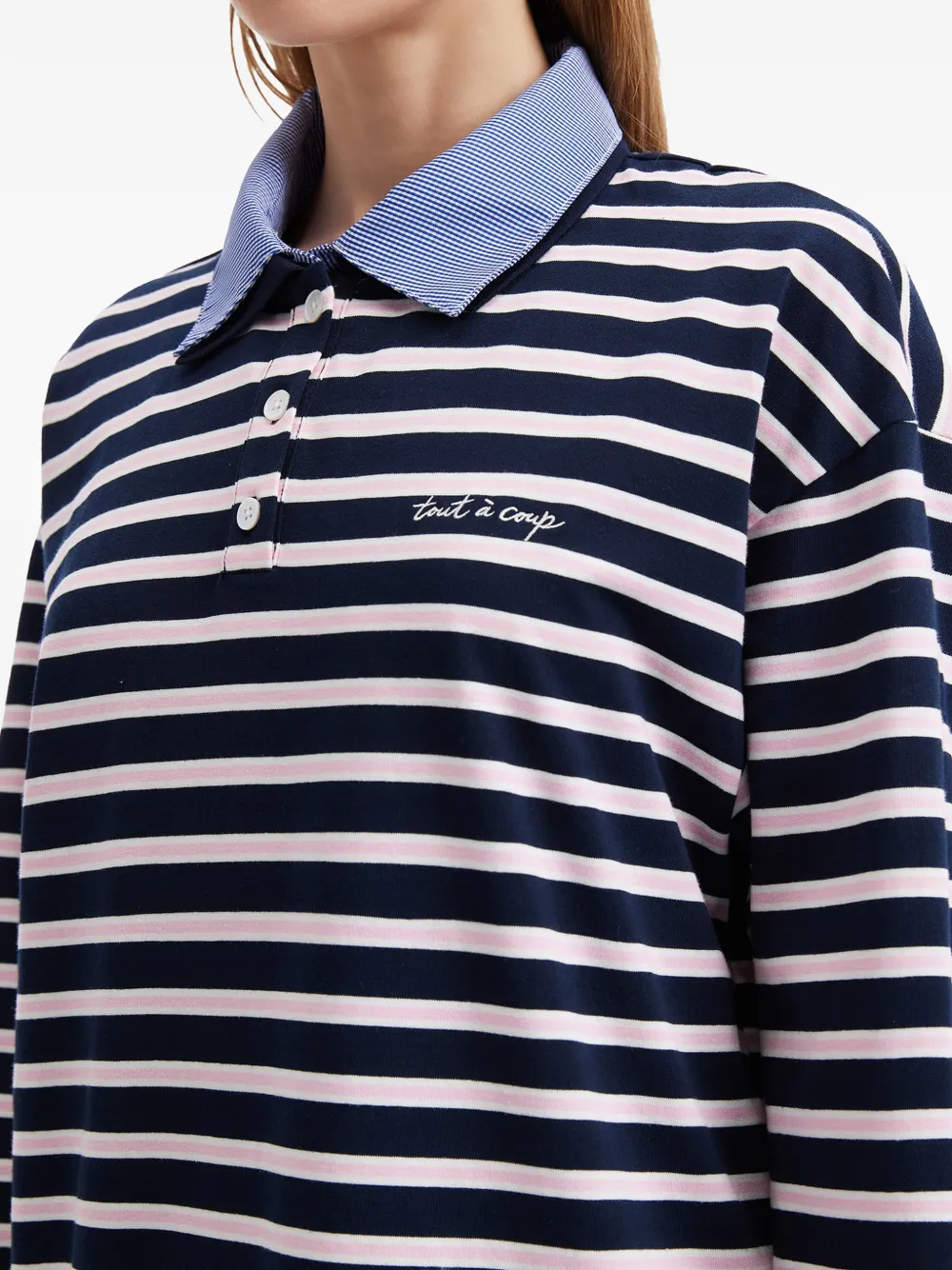 tout a coup Gestreept poloshirt Blauw