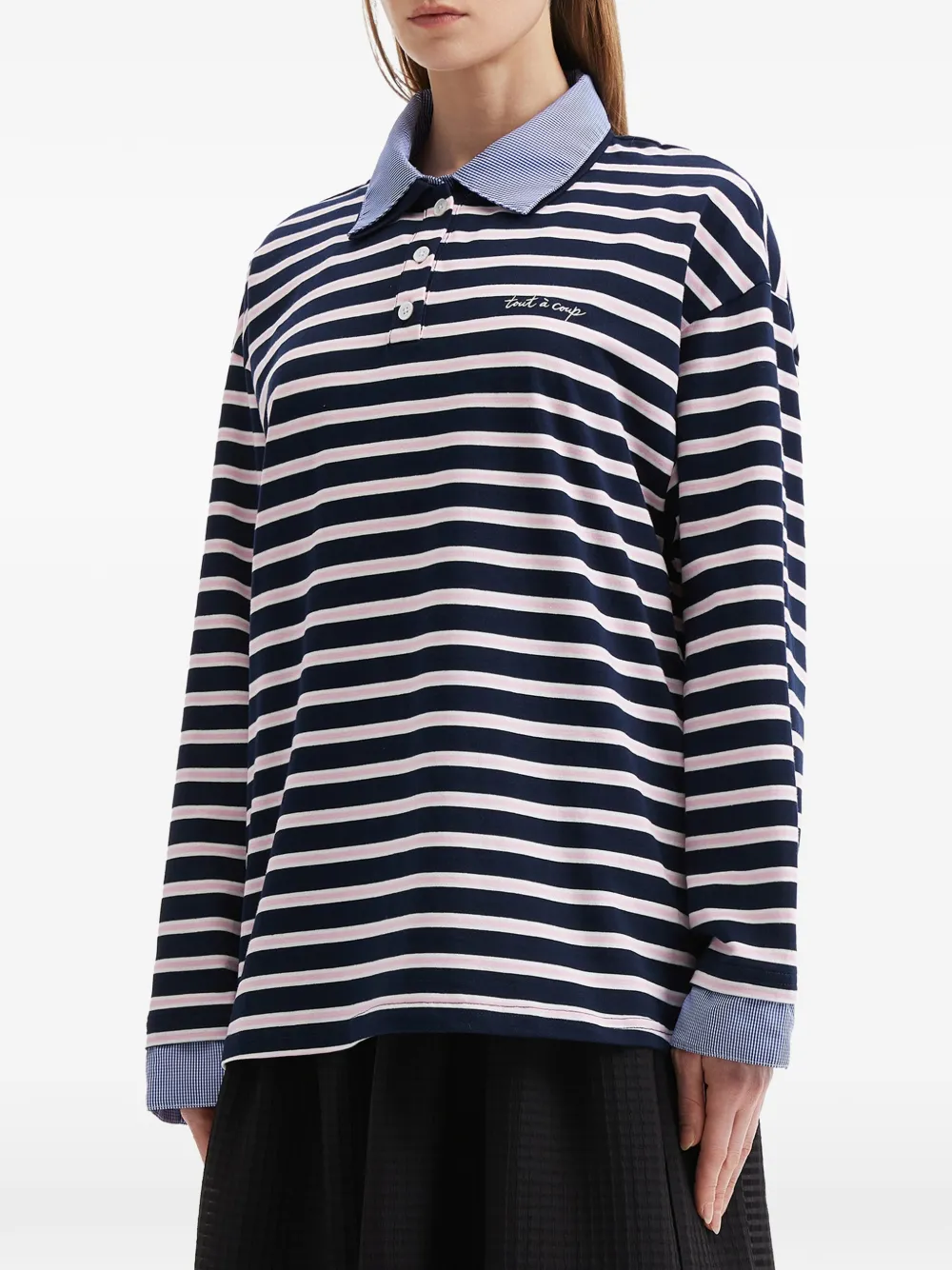 tout a coup Gestreept poloshirt Blauw