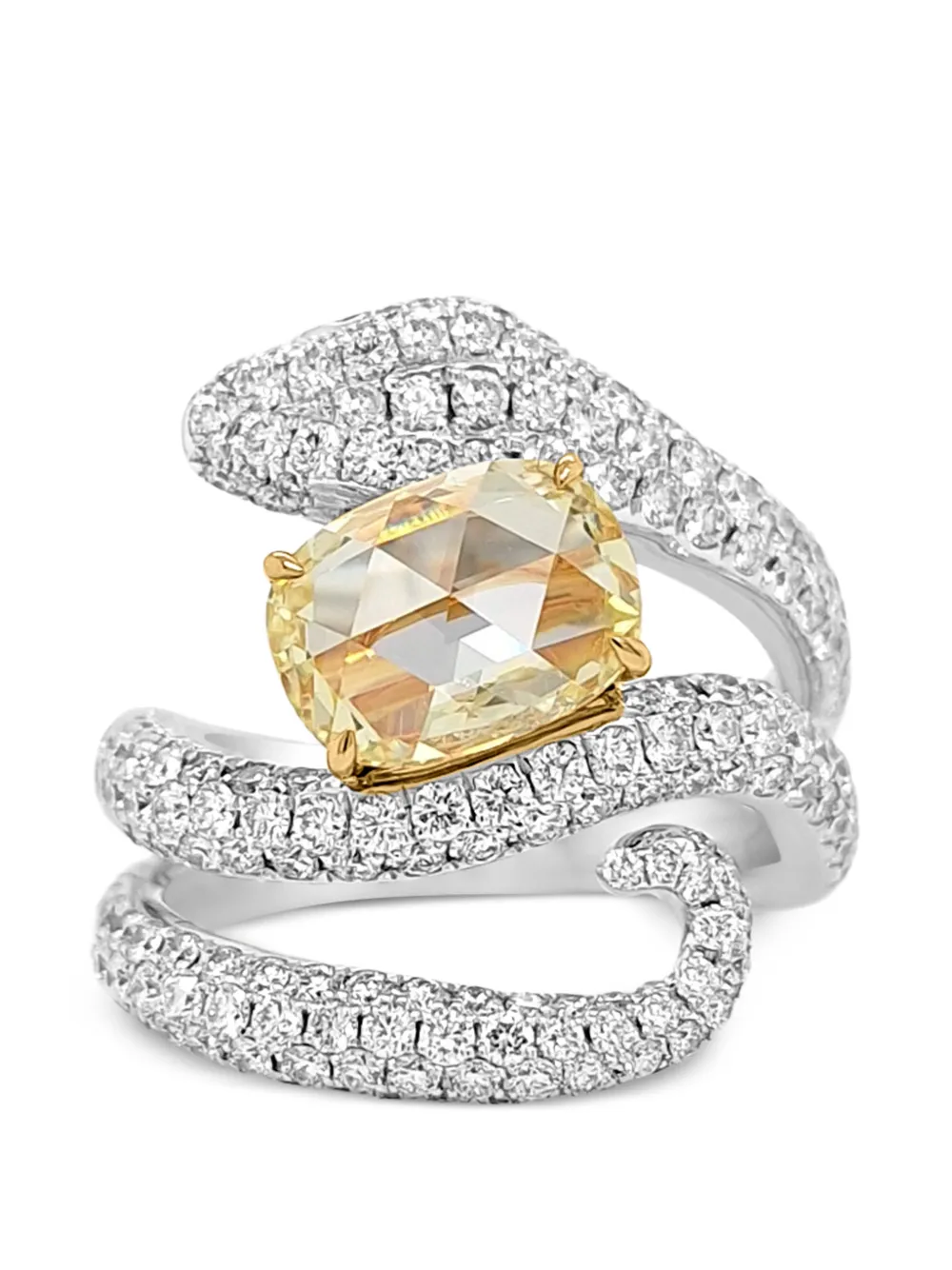 HYT Jewelry serpent-shaped diamond ring - Argento