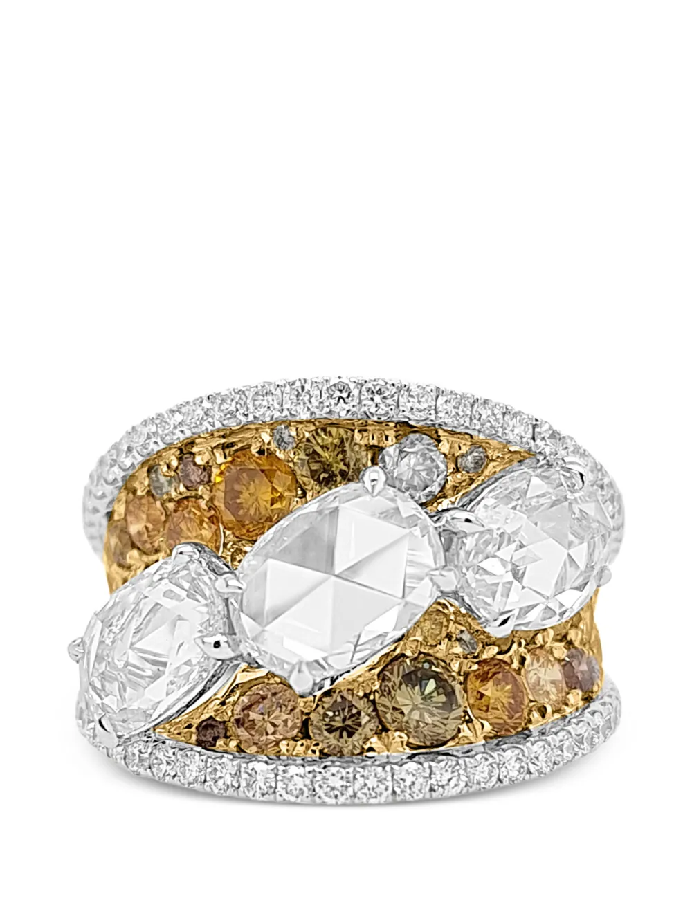 HYT Jewelry multi-cut diamond cocktail ring - Argento