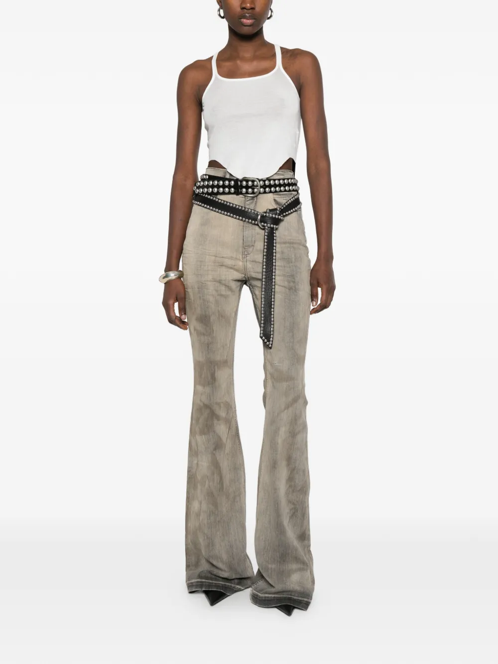 Rick Owens drkshdw ノースリーブ Rick Owens DRKSHDW ノースリーブ トップ | ホワイト | FARFETCH JP