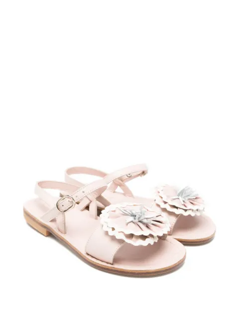Bonpoint flower appliqué sandals