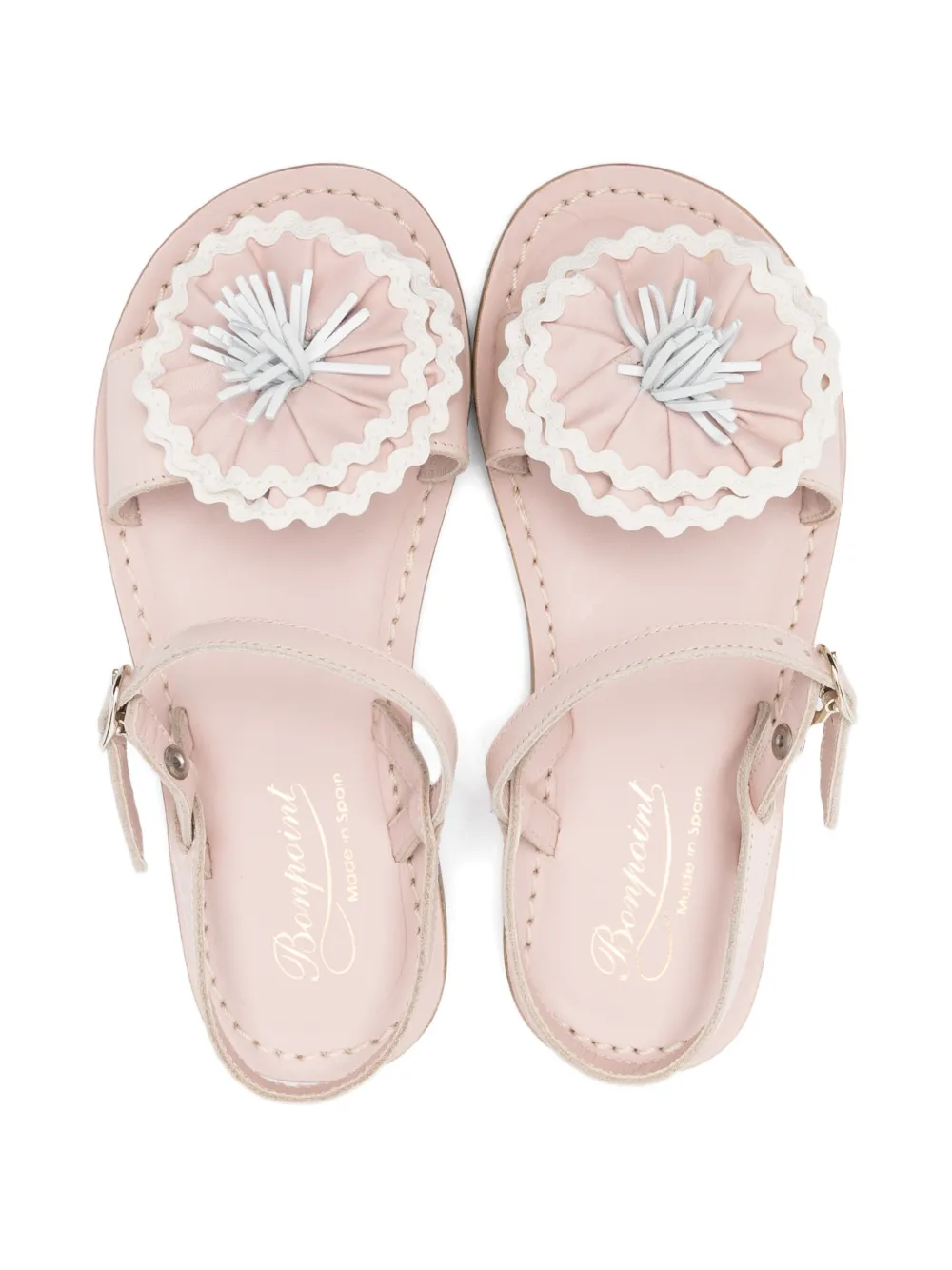 Bonpoint Sandalen met bloemapplicatie Roze