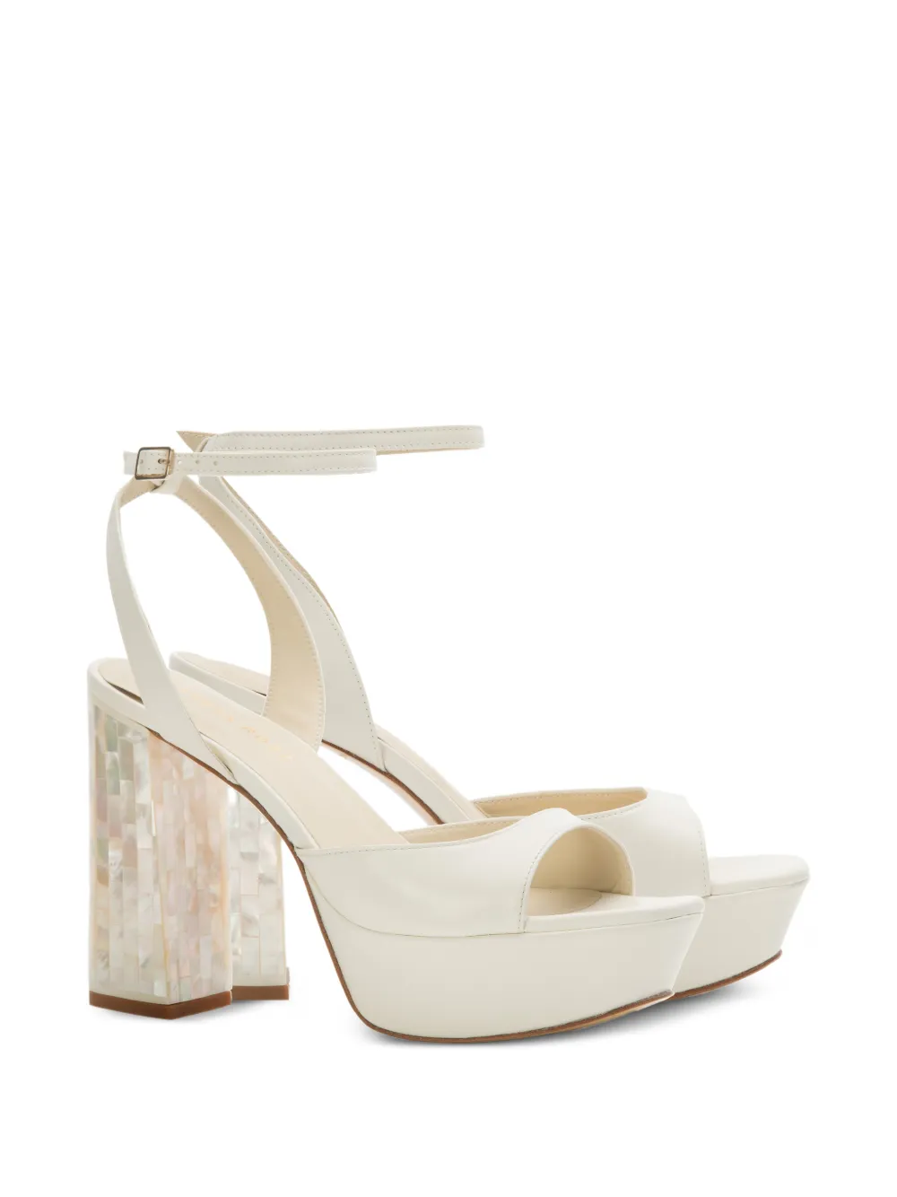FREYA ROSE Margot sandalen met plateauzool en enkelbandje Wit