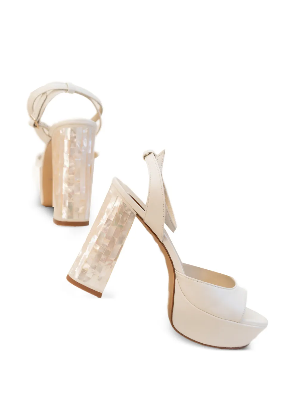 FREYA ROSE Margot sandalen met plateauzool en enkelbandje Wit