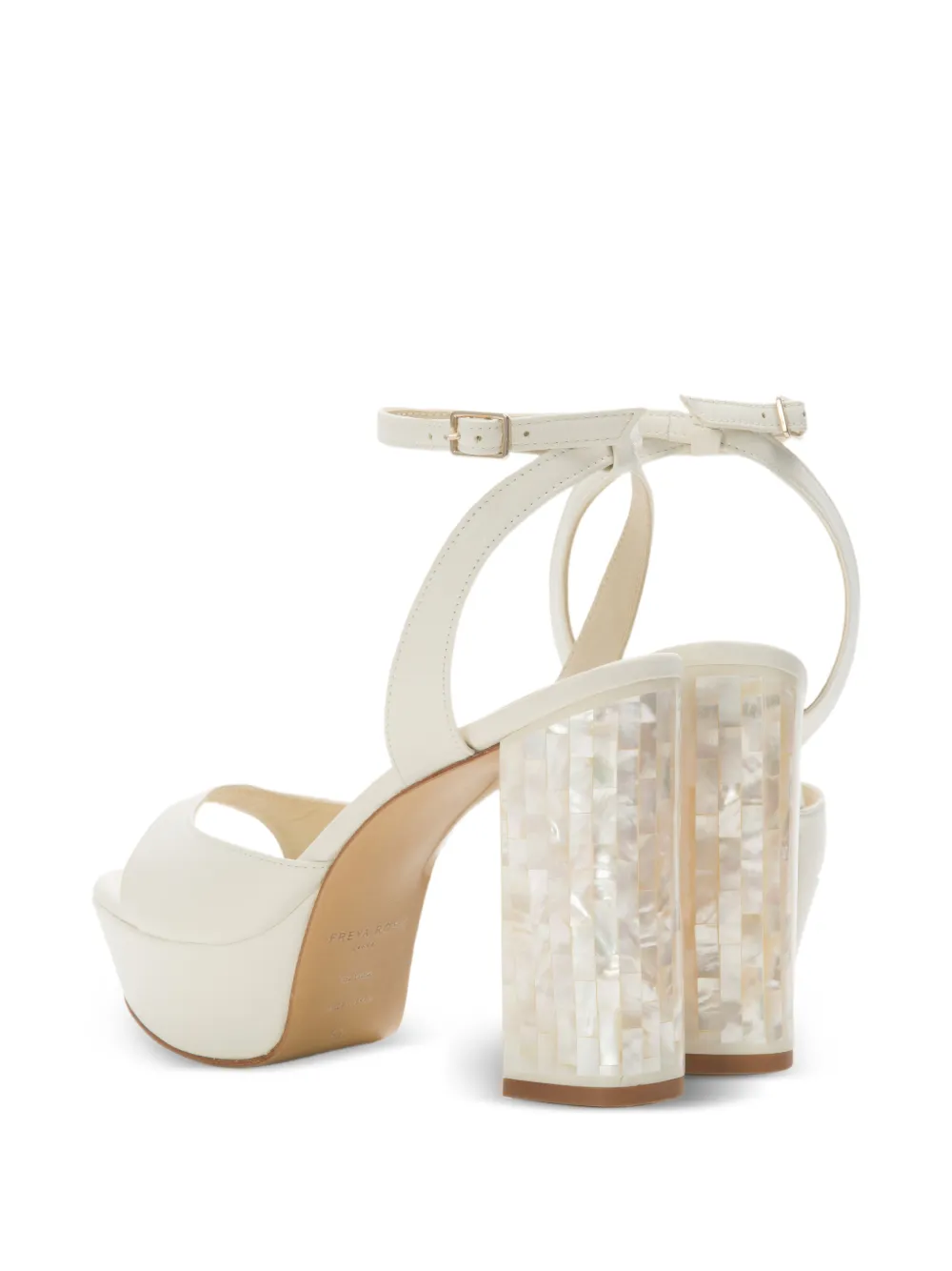 FREYA ROSE Margot sandalen met plateauzool en enkelbandje Wit