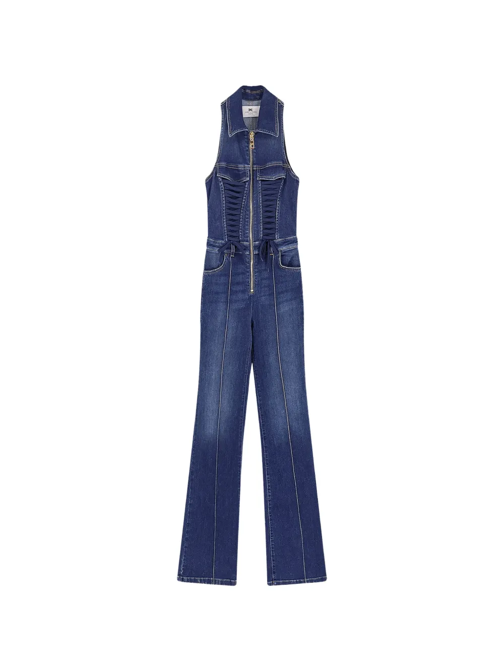 Elisabetta Franchi sleeveless denim jumpsuit - Blu
