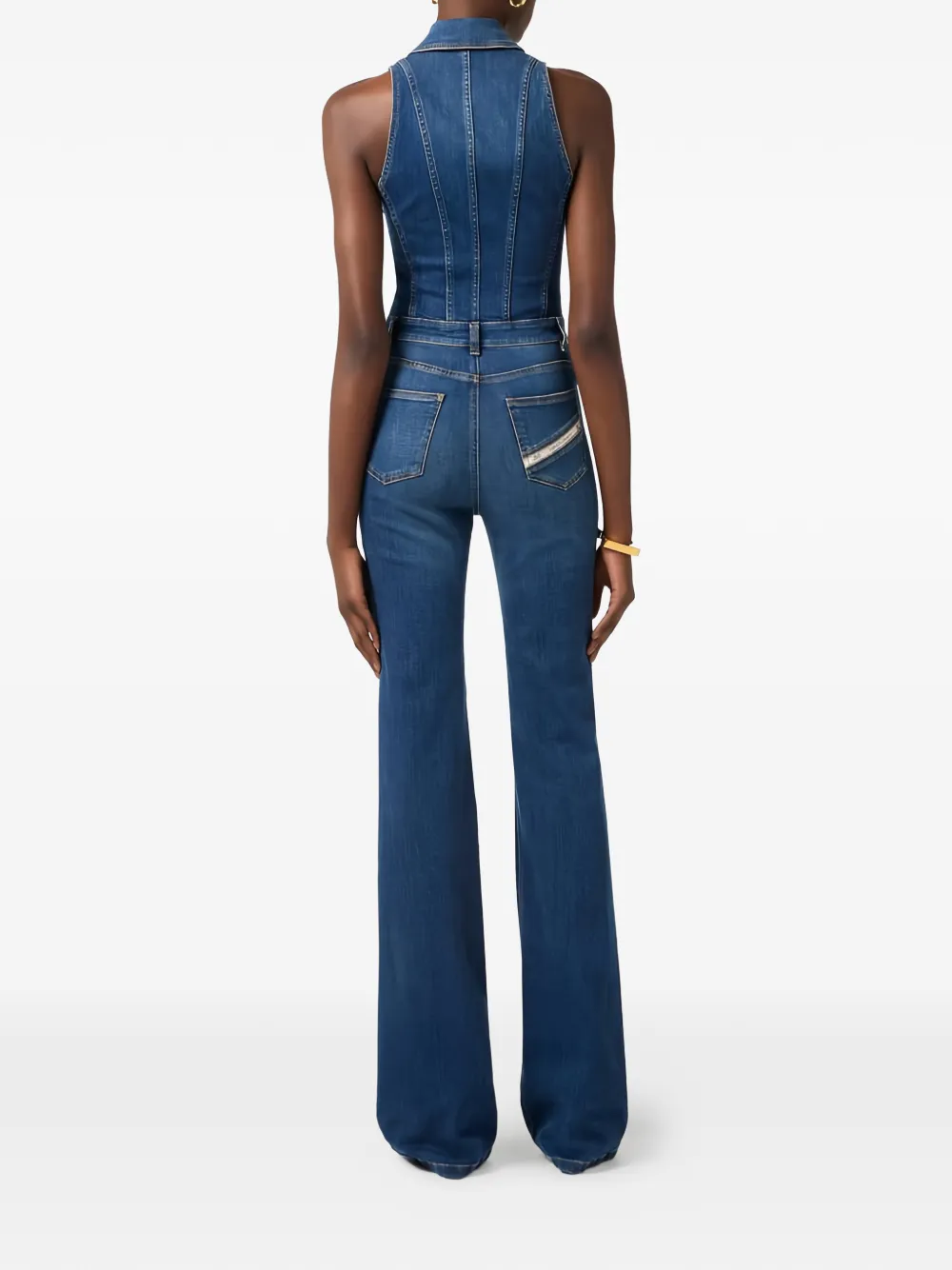 Elisabetta Franchi Denim jumpsuit Blauw