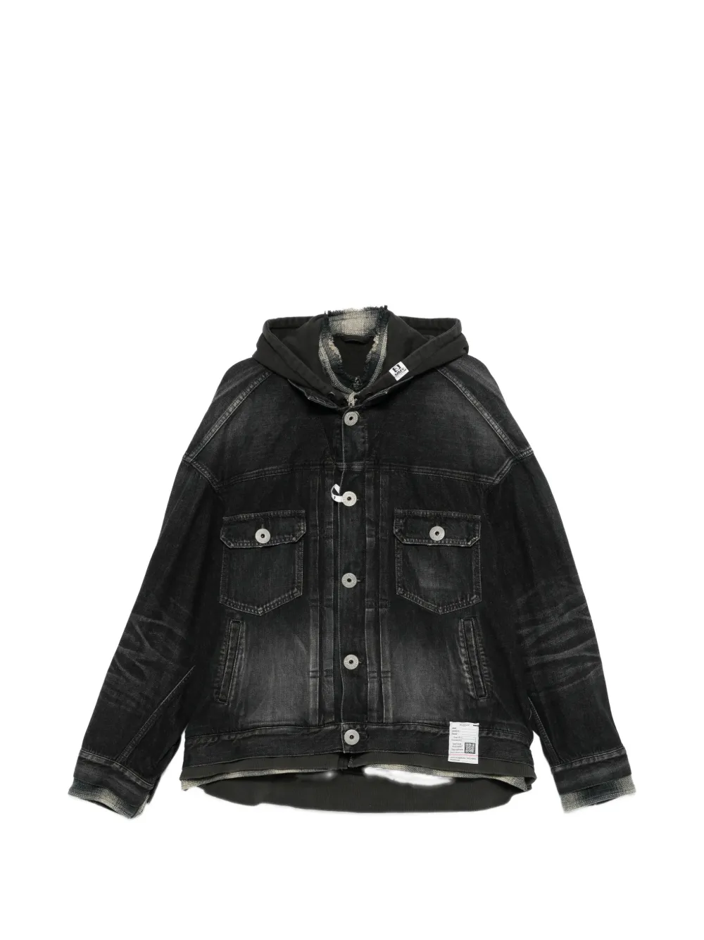 Maison MIHARA YASUHIRO hooded chest-pocket denim jacket - Nero
