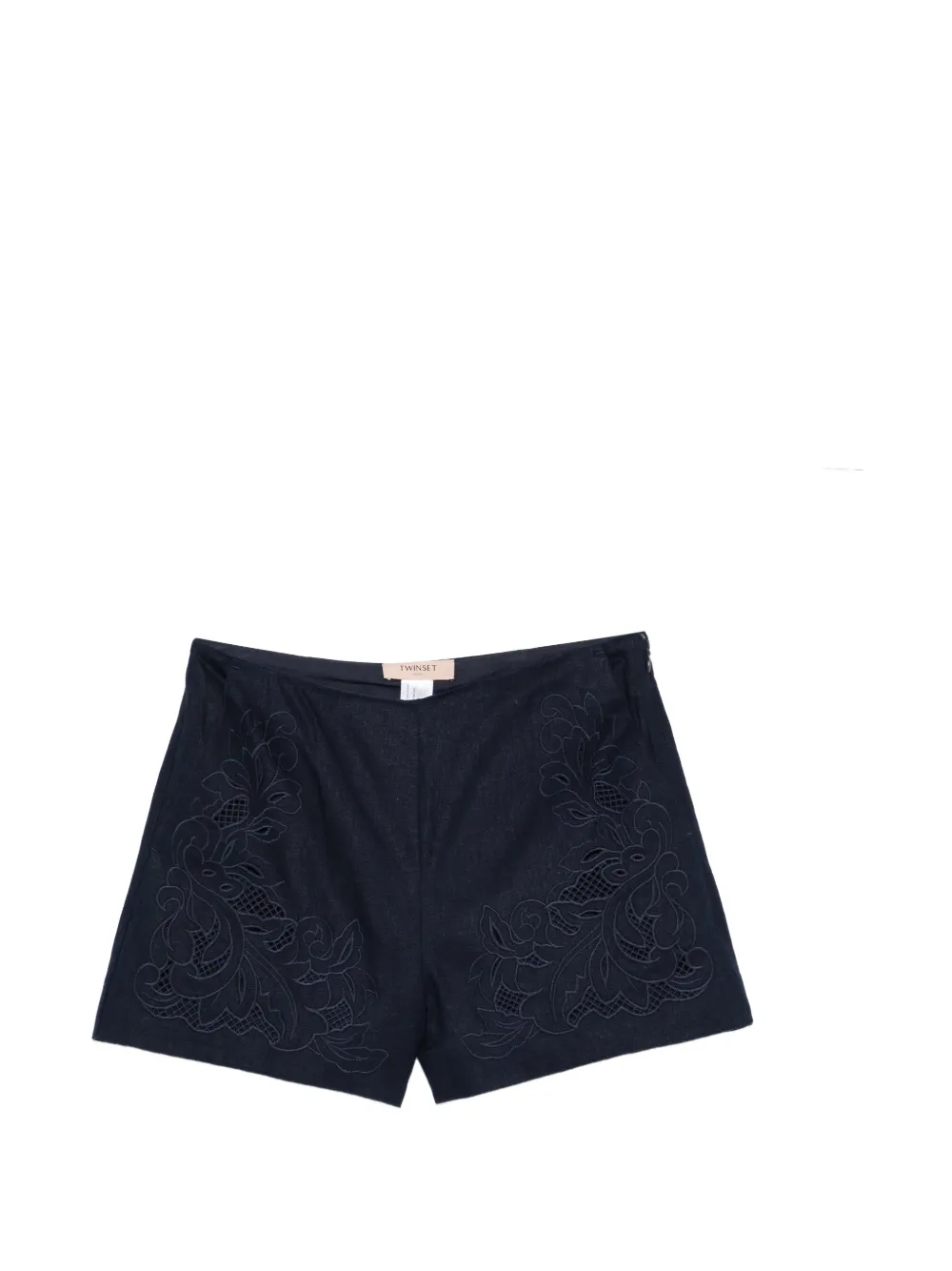 TWINSET embroidered mini shorts - Blu