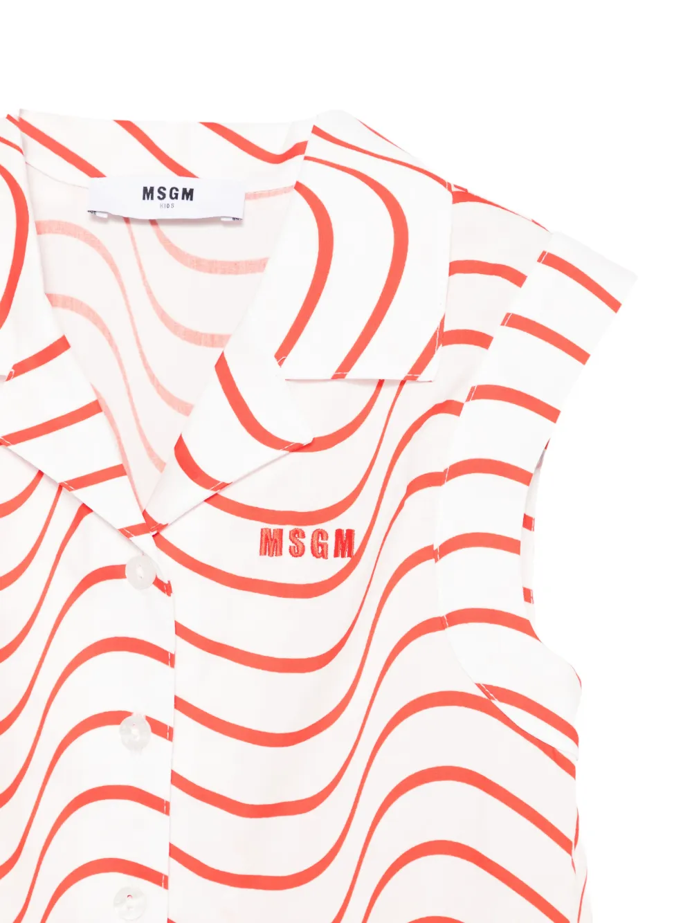 MSGM Kids Gestreepte playsuit Rood