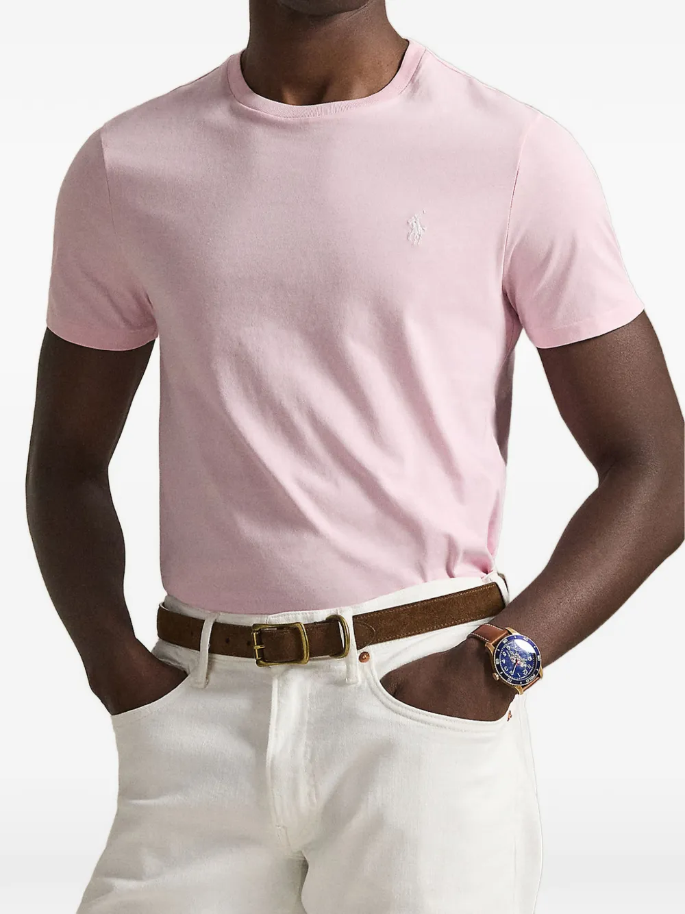 Polo Ralph Lauren Custom slim-fit jersey T-shirt met ronde hals Roze