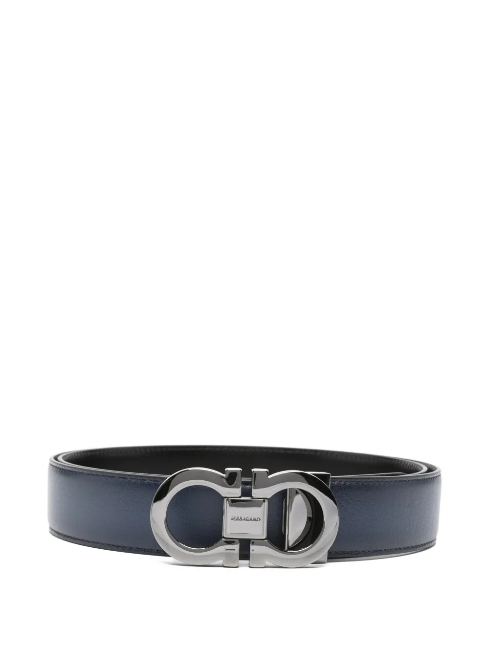 Ferragamo logo-buckle leather belt - Blu