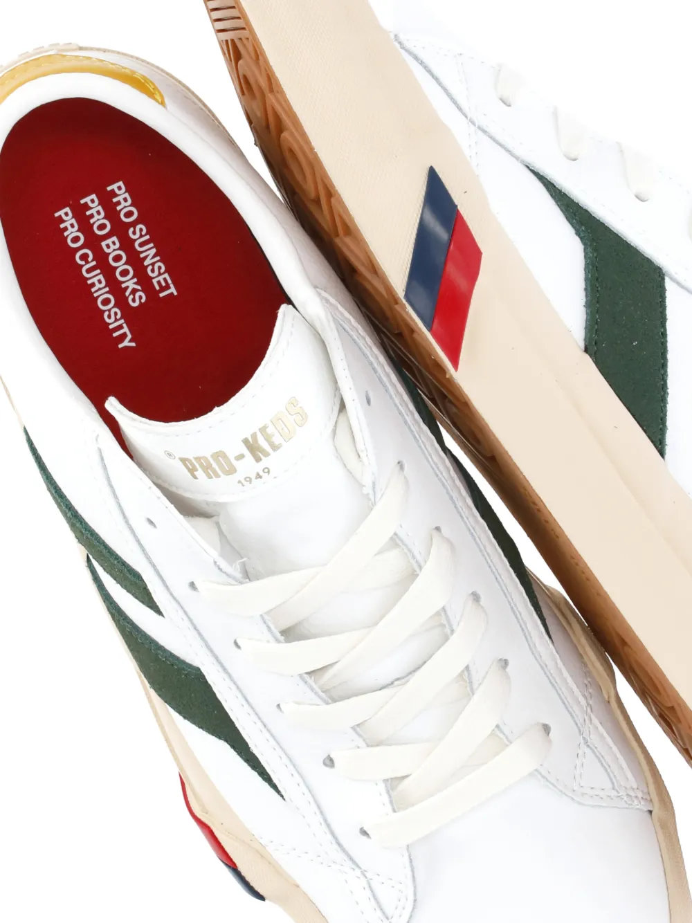 Pro-Keds Royal Classic leren gestreepte sneakers Wit