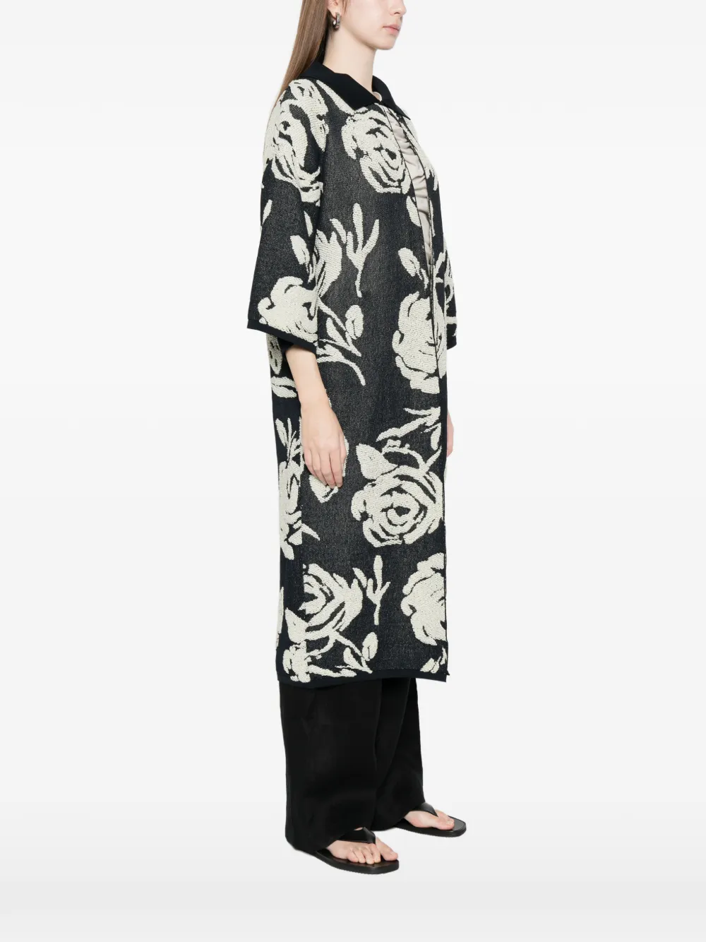 Floral Collared Coat