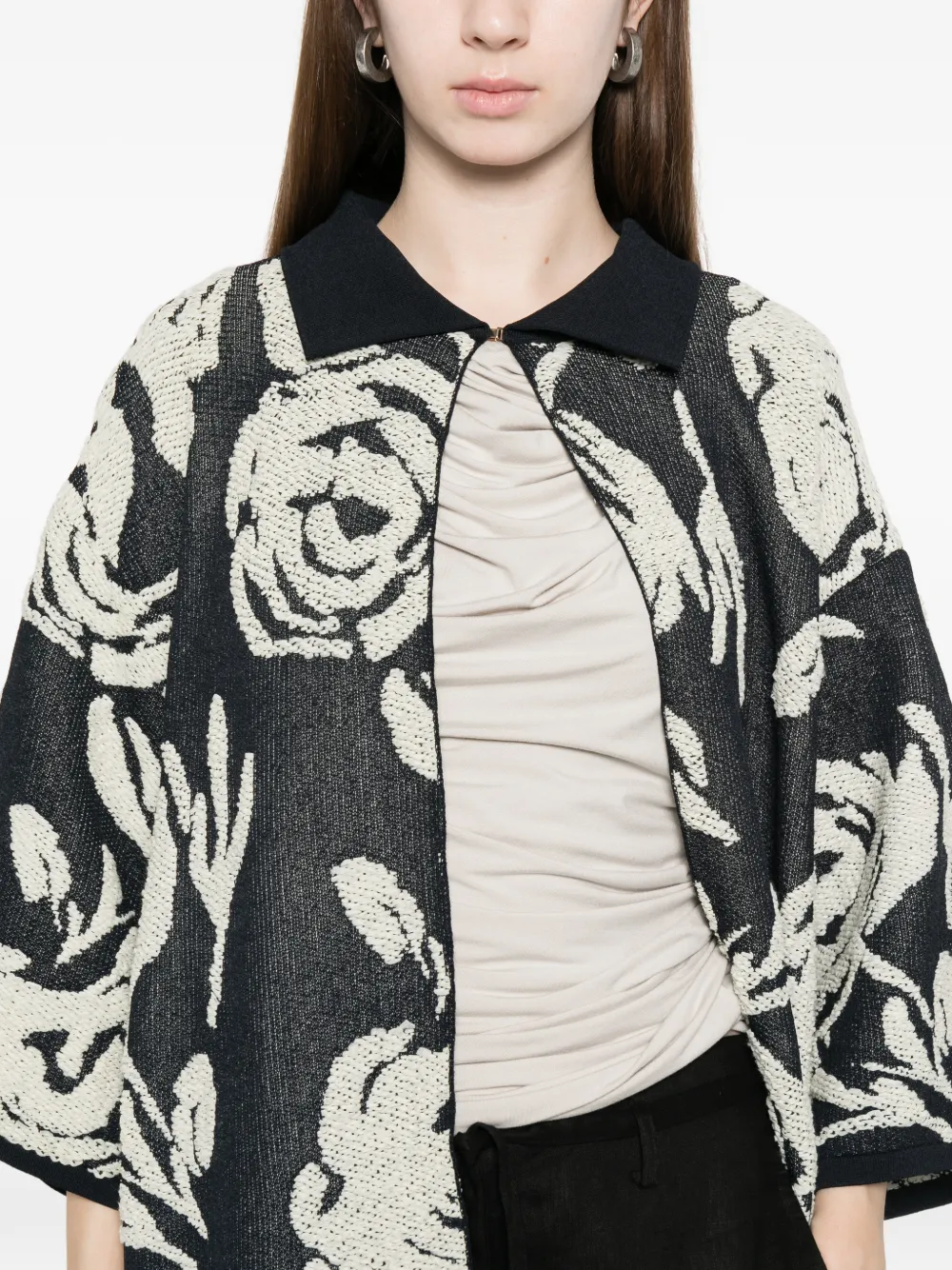 Floral Collared Coat